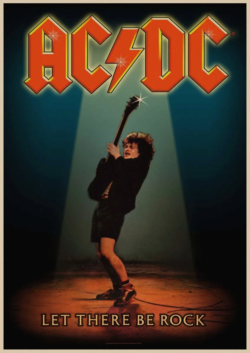 Плакат ACDC австралийская рок-группа ACDC Malcolm Angus ретро крафт-бумага плакат настенный стикер Гостиная Бар домашний паб кафе Декор A1