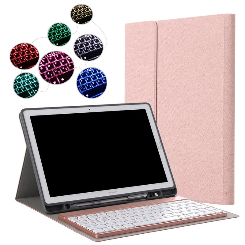 

Detachable 7 Colors Backlit Light Wireless Bluetooth Keyboard Case Cover For Huawei MediaPad M5 10.8 / 10 Pro CMR-AL09 CMR-W09