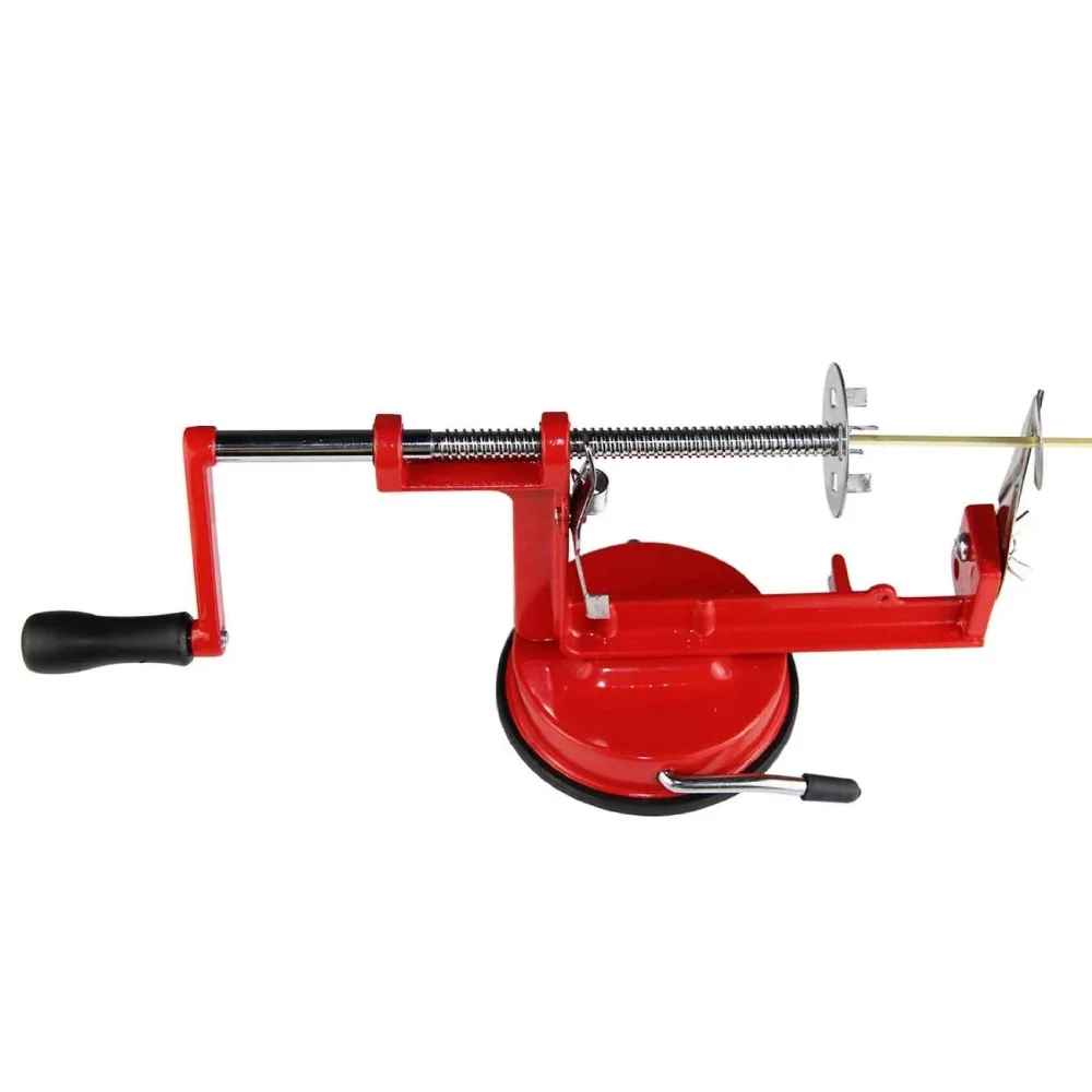 Manual Red Stainless Steel Twisted Potato Apple Slicer Spiral French Fry Cutter