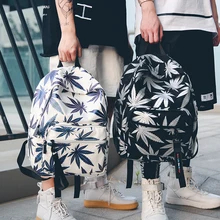 Корейский Harajuku ulzzang мужской модный рюкзак в стиле хип-хоп с Кленовым листом Забавный холщовый Ins Большой Вместительный женский рюкзак в стиле хип-хоп для колледжа