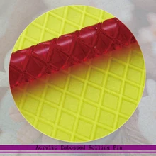 Новая крестообразная акриловая скалка для помадки инструменты для украшения торта прозрачный валик с тиснением