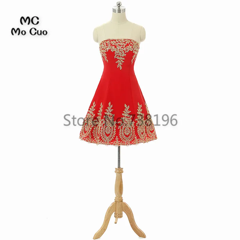 2017 Простые платья для выпускного вечера с золотистой отделкой Свадебная