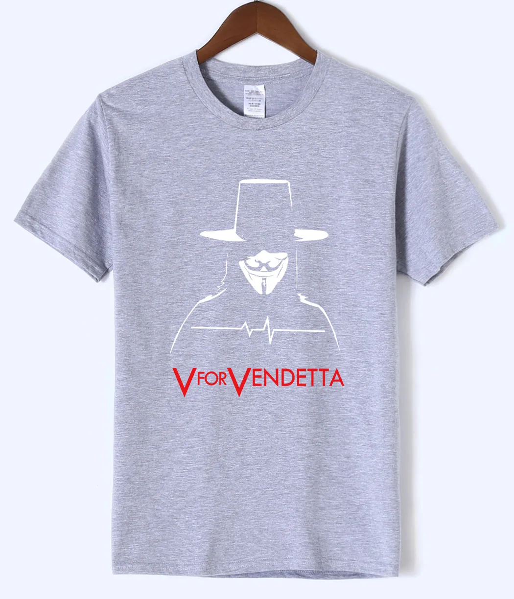 V for Vendetta со звездой одежда 2021 Модная Летняя Распродажа мужских футболок