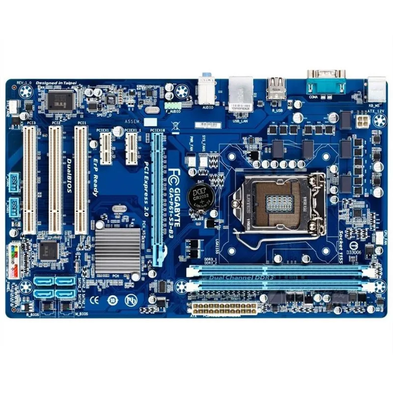 Оригинальная материнская плата для Gigabyte GA-P61-S3-B3 P61-S3-B3 LGA1155-pin DDR3 16G твердотельного