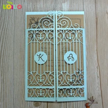 Розовый 50 шт. классический стиль свадебные приглашения карты пользовательский лазер срезанный цветок печатаемый и настраиваемый пара день рождения