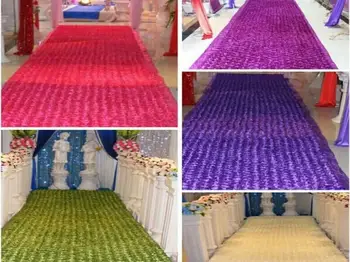 

New Arrival Luxury Wedding Centerpieces Favors 3D Rose Petal Carpet Aisle Runner For Wedding Party Decoration Supplies 14 Color