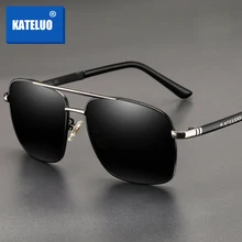 KATELUO, брендовые Мужские Винтажные Солнцезащитные очки, сплав, оправа, солнцезащитные очки, мужские очки, поляризационные, UV400, очки, аксессуары для мужчин, 6602