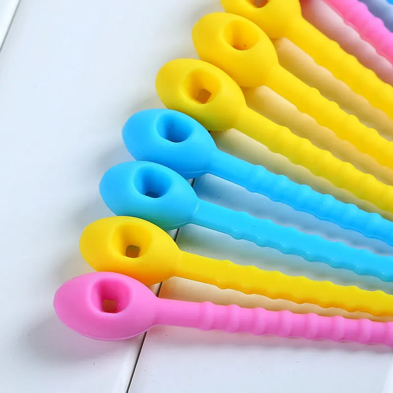 

10 Pcs/Set Multicolor Silicone Bag Cable Ties Management Zip Tie Twist All-Purpose Multi-Use Bag Clip Bread Tie Food Saver H
