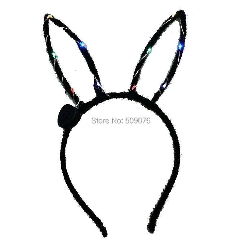 

10pcs/lot cat Ears Bunny Headband Easter flashing led bunny ears novelty decoration Hair Accessories for Party supplies