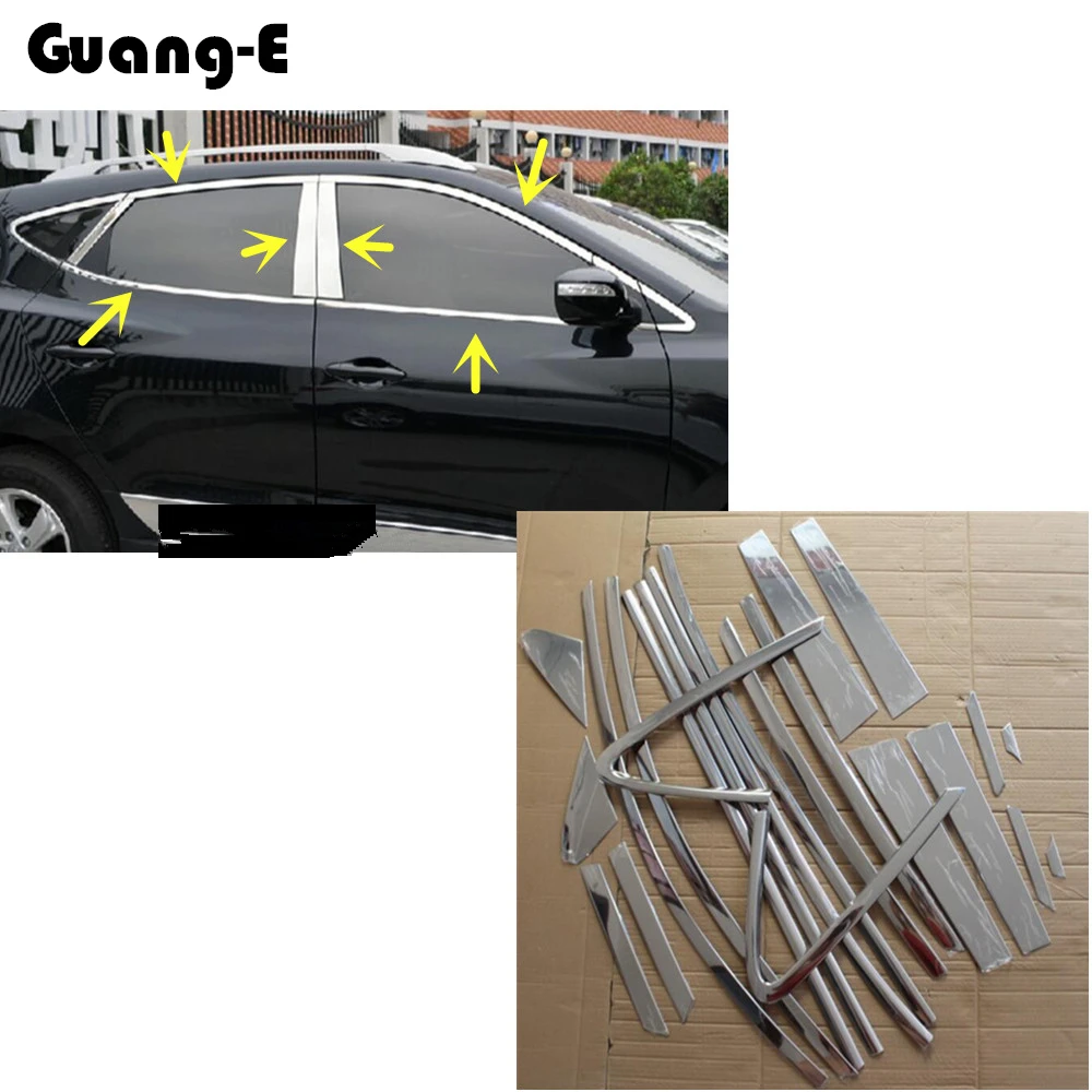 Chrome Silver C Pillar Garnish Molding Cover For HYUNDAI 2010-2015 Tucson ix35