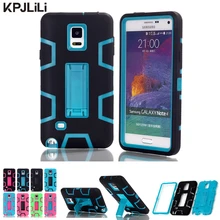 Case for samsung galaxy note 4 n9100 роскошный силиконовый kickstand противоударный гибридный heavy duty защитный чехол case для примечании 4