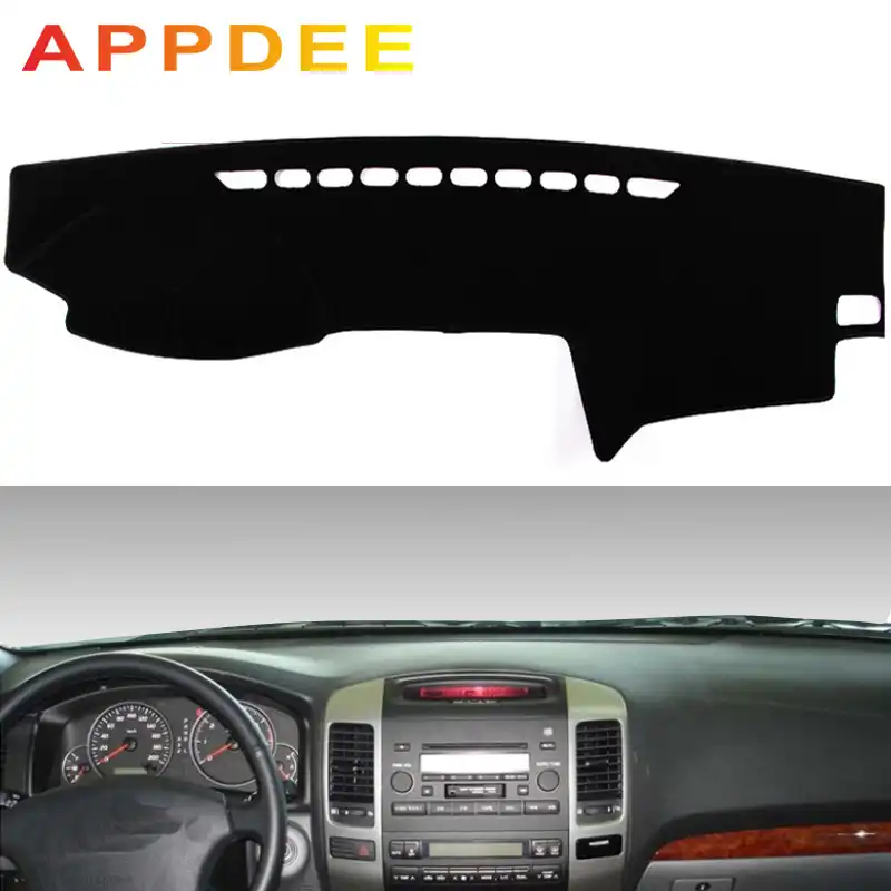 Compatible con Land Cruiser Prado 120 J120 2003 2009 2004 alfombrilla antideslizante almohadilla la cubierta tablero sombrilla alfombra dashmat accesorios,Negro