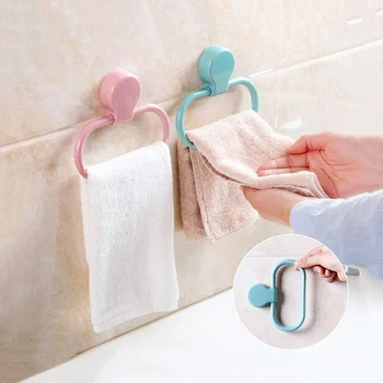 

2019 New Swing Towel Ring Storage Rack Holder Waterproof Kitchen Storage Shelf Creative Bathroom Organizer
