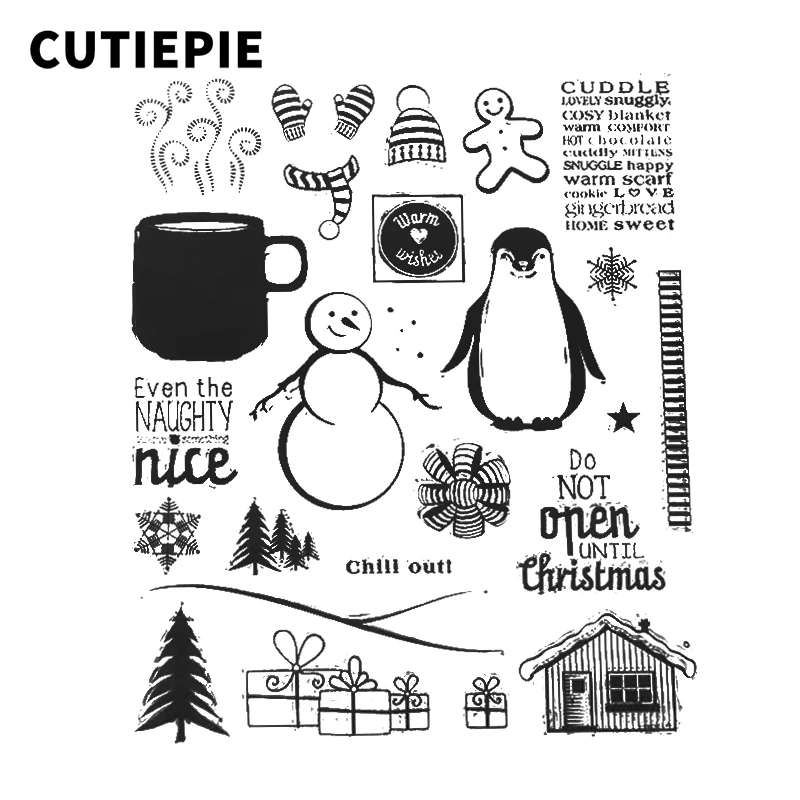 

Happy Christmas Gifts Snowman Transparent Clear Silicone Stamps Seals for Scrapbooking DIY Photo Album Card Maker Decor Supplies