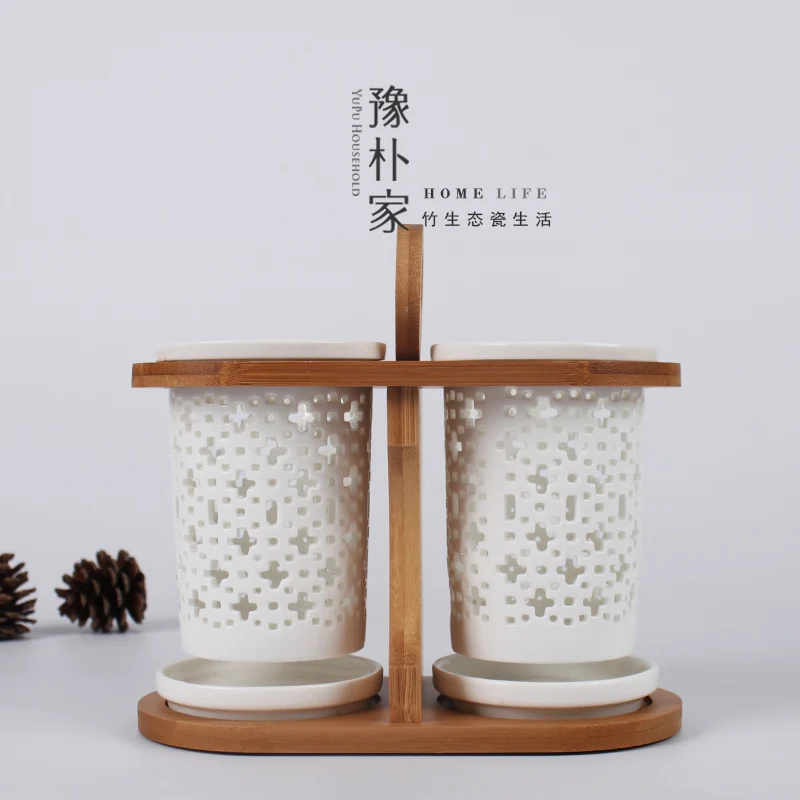 

22styles Ceramic Cutlery Basket Storage Basket Chopsticks Restaurant Basket Kitchen Tools Holder Storage Box Wedding Gifts