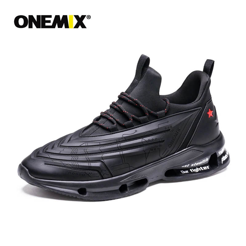 Billige Onemix Männer Laufschuhe für Schwarz Mesh DMX Atmungsaktive Designer Jogging Turnschuhe Outdoor Sport Walking Trainer