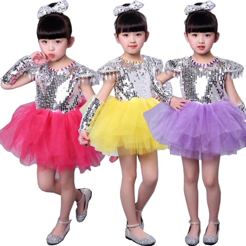 2018 Girls Dance Jazz Polka Dot Dress Costume star strap girls dance dance girls