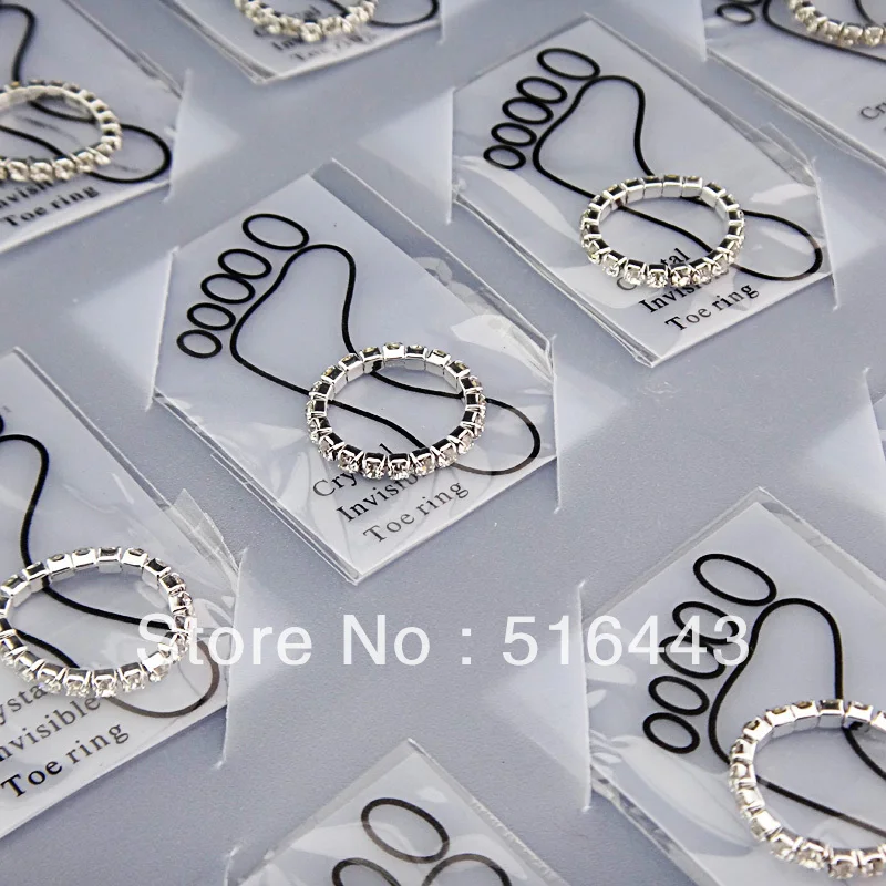 

12pcs Wholesale Jewelry Lots Full Clear Czech Rhinestones Fashion Stretchy Toe Rings for Womens A-809