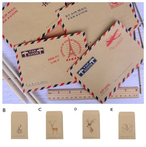 10/4Pcs Retro Paper Kraft Gift Bag Deer Painted Candy Packing Bags Chinese Traditional Painting Envelopes Christmas Party Favor