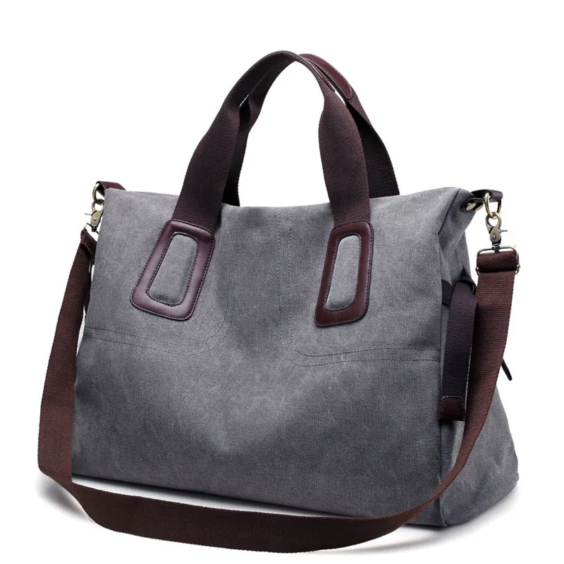 

Canvas Women Messenger Handbags Casual Large Capacity Female Totes Hobos Solid Shoulder Bag Vintage Crossbody Bolsas Bolso Mujer
