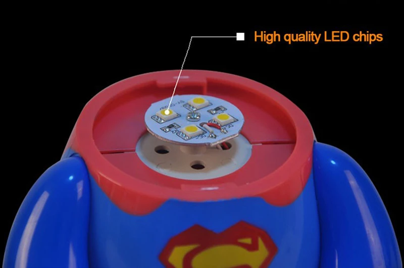 LED Cute Cartoon Table Lamp Creative Superman Rechargeable Night Light Home Decor Bedside Lamp  For Kis Children Christmas Gift (11)