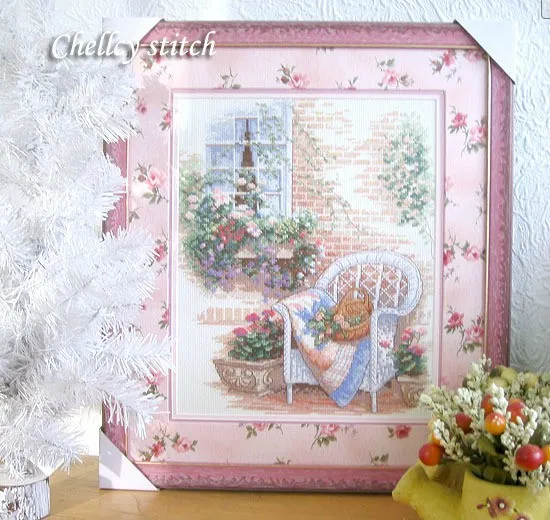 

Gold Collection Counted Cross Stitch Kit Flower Yard Home Window Chair Florist Shop dim