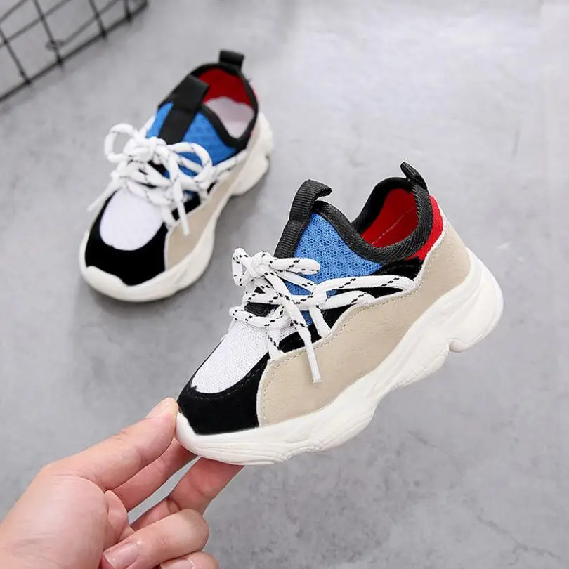 

New Kids Toddler Shoes For Baby Boys Girls Children Casual Sneakers Air Mesh Breathable Soft Running Sports Shoes Pink Blue