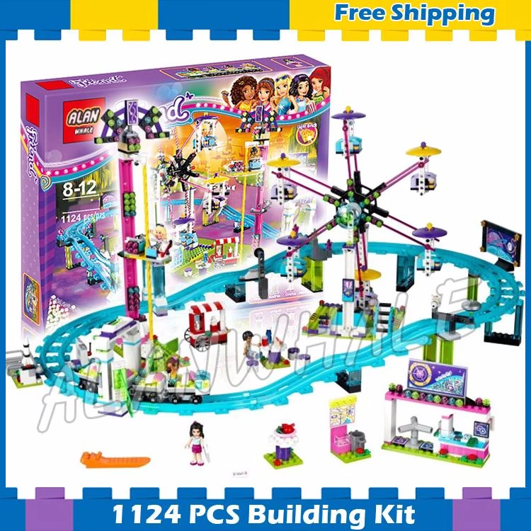 

1136pcs Friends Girls Princess Amusement Park Roller Coaster 10563 Model Building Blocks Assemble Toy Brick Compatible With Lego