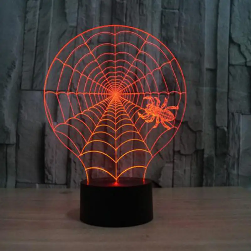 Novelty Luminaria Led 3d Light Spider net colorful touch LED lamp gift atmosphere desk lamp 3d USB 7 color change Table Lamps