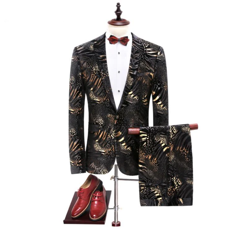

Jacket+Pants 2019 New Arrival High Quality Flower Color Single Button Suits Men,Casual Men's Dress Suits,Business Suits Blazers