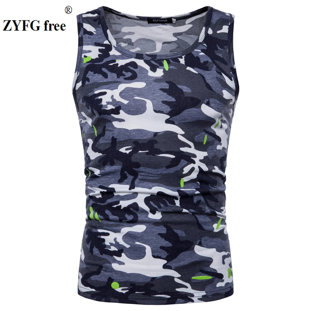 2018 casual male Undershirt Vest New Arrivals summer camouflage pattern