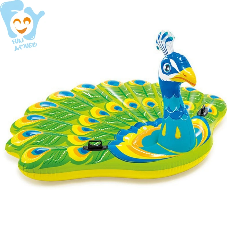 190cm Giant Inflatable Peacock Pool Float Inflatable Ride-on Floating Mattress Swimming Toys Water Fun Raft