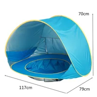 תינוק חוף עם בריכת נייד מתקפל Sunshelter עמיד למים מקורה חיצוני קמפינג שמשיה חוף אוהל לילדים ילדים 2