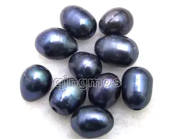 

SALE Wholesale 10 pieces Big 10-11mm Black Rice or drop Natural Freshwater 2mm hole pearl-los643 Wholesale/retail Free shipping