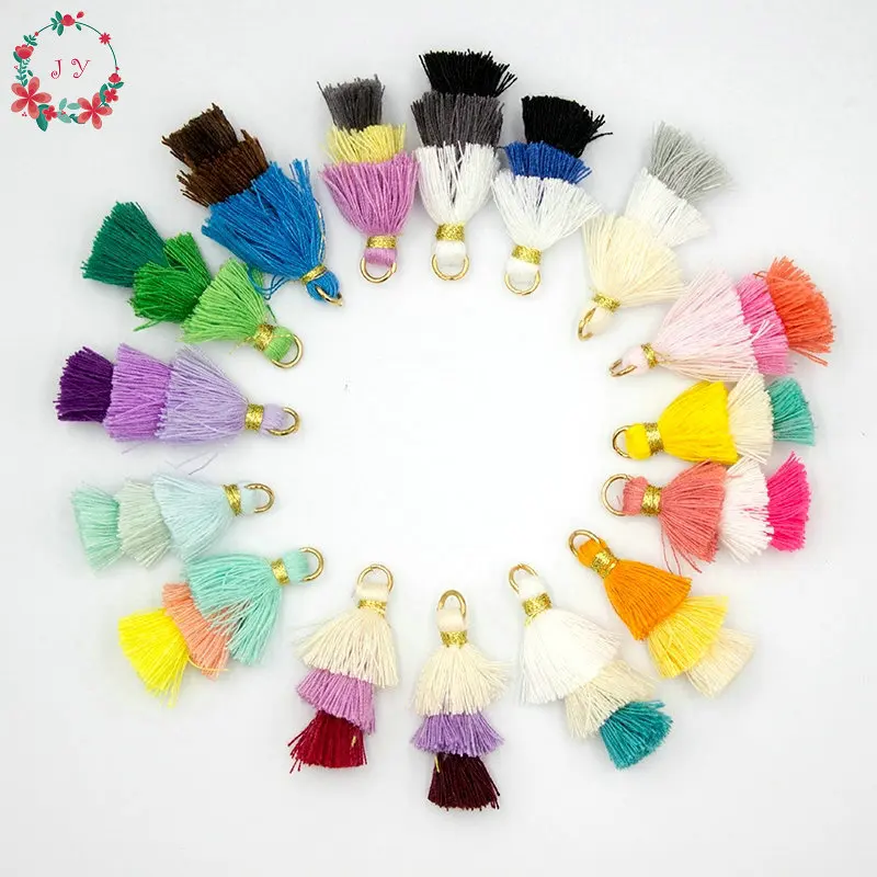 

50pcs/lot 35mm Cotton Thread Multi layer Tassels stacked ombre tassel Charms pendant Accessories for Purse Garment ,Earring DIY