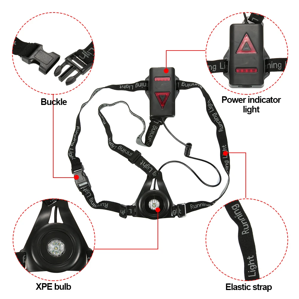 Уличный спортивный ночной беговой светильник s светодиодный нагрудный светильник перезаряжаемый ночной беговой светильник-вспышка фиксирующий Предупреждение льный нагрудный светильник