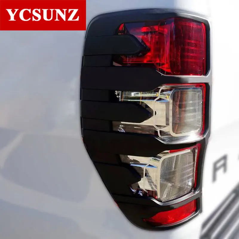 Rear Tail Lamp Light Cover Trim Matte Black For Ford Ranger T6 Pickup 2012 2018
