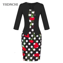 Brand Elegant Women Formal Bodycon Cotton Dress Girl Pencil Flower Dress For Female Office Sashes Woman