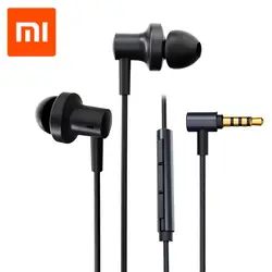 Оригинальные Xiaomi наушники гибридные Двойные наушники для водителей проводное управление наушники с микрофоном шумоподавление QTEJ03JY