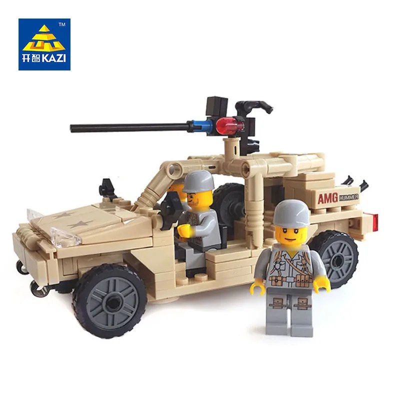 KAZI Military Humvee Model Building Blocks Sets Bricks Brinquedos Intelligent Educational Toys for Children Boy 6+ Ages 252pcs | Игрушки и