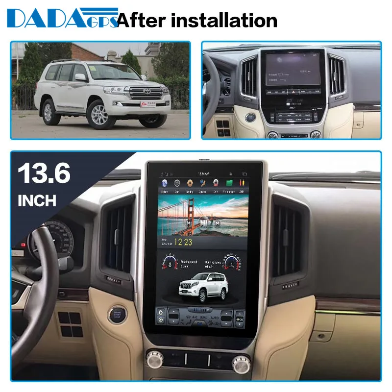 

13.6"Tesla style Android Car multimedia Radio player For TOYOTA LAND CRUISER LC200 2016 2017 2018 GPS Navigation No dvd player