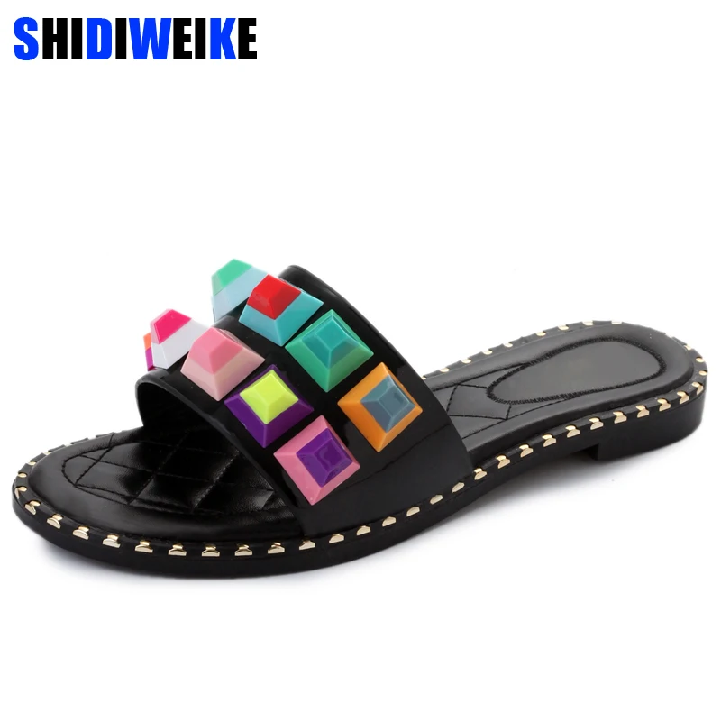 colorful mules shoes