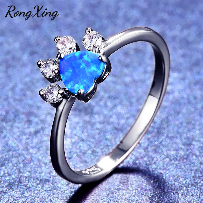 RongXing серебряный цвет Медвежья Лапа Кот коготь Кольца для женщин