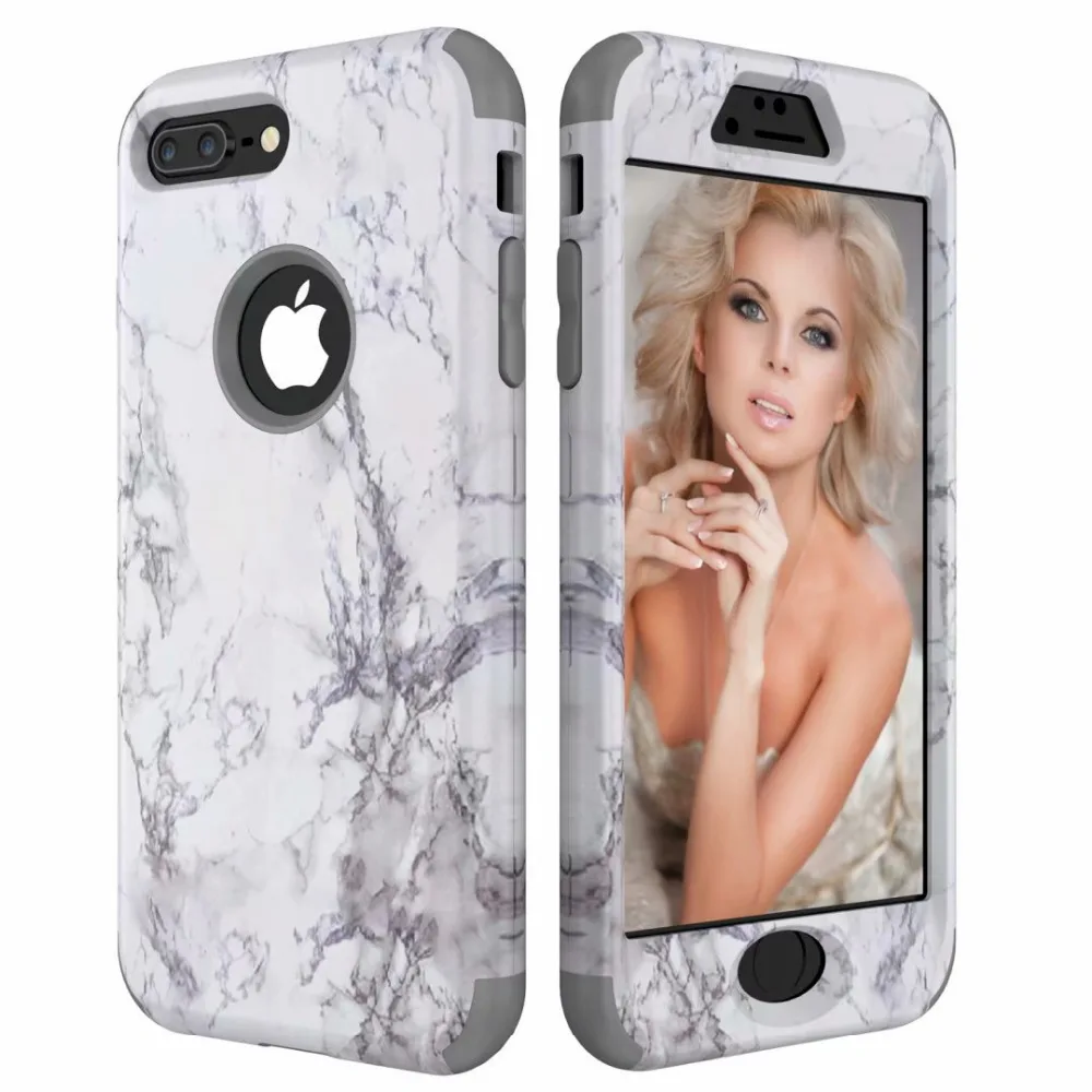 3 in 1 Marble Pattern Bumper 360 Case for iPhone 12 11 Pro Max X XR XS Max 7 6 6S 8 Plus Hard PC Silicone Shockproof Back Cover iphone 13 mini case cheap iPhone 13 Mini
