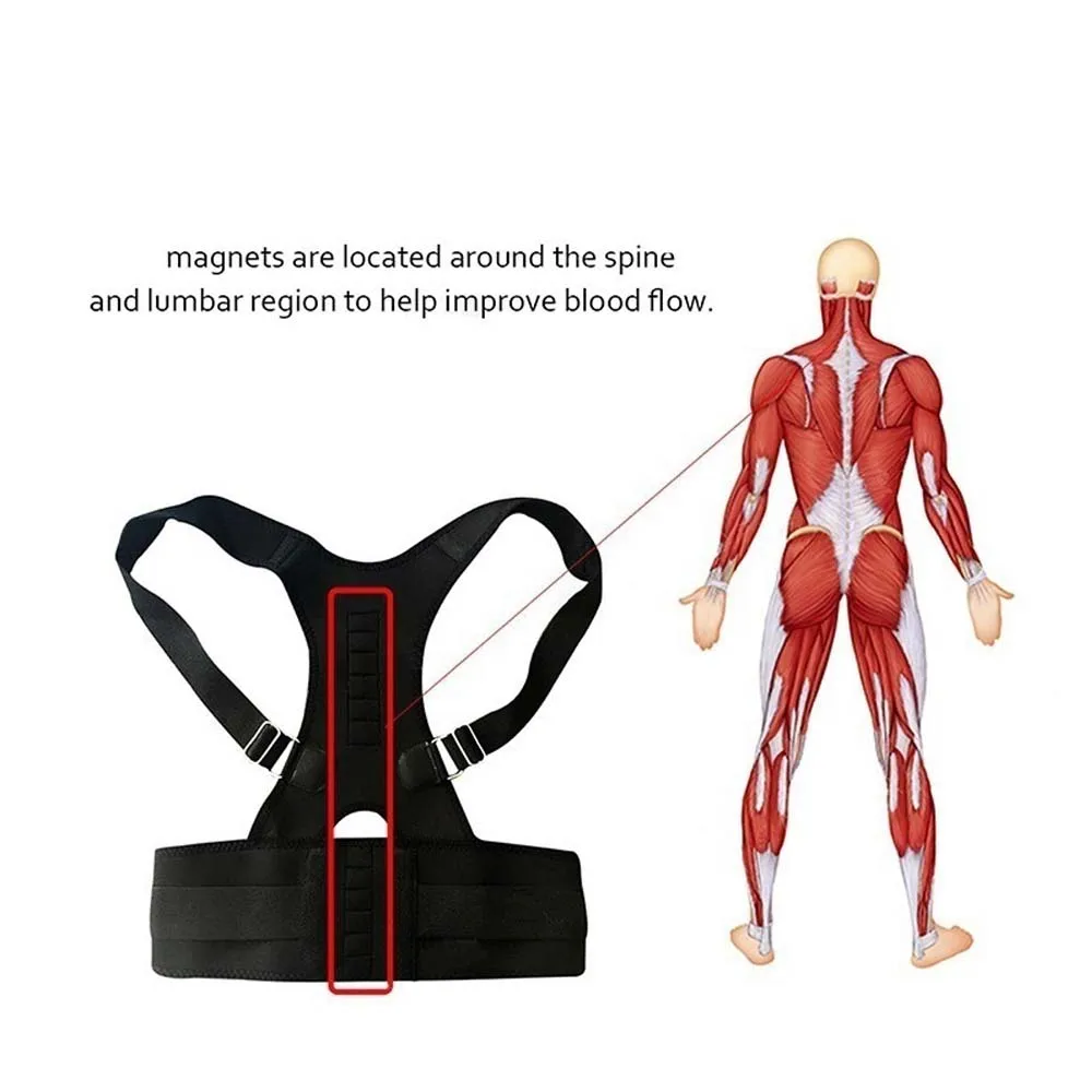 HEYME Корректор осанки для магнитной терапии Brace плечевой пояс для поддержки спины плечевой ремень для поддержки спины позвоночника для мужчин и женщин