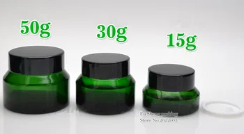 

Black cap+clear green glass15g 30g 50g transparent glass jars cosmetics Glass Cream Jars Cosmetic cream bottle jar 100pcs/lot