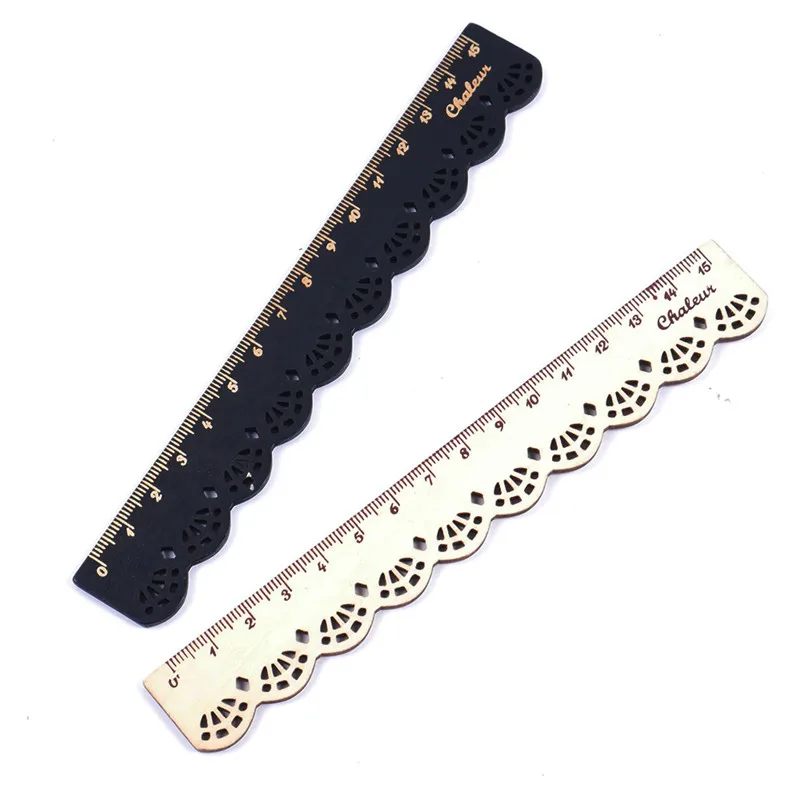 Trendy Vintage Stationery Lace Wood Sewing Ruler school supplies