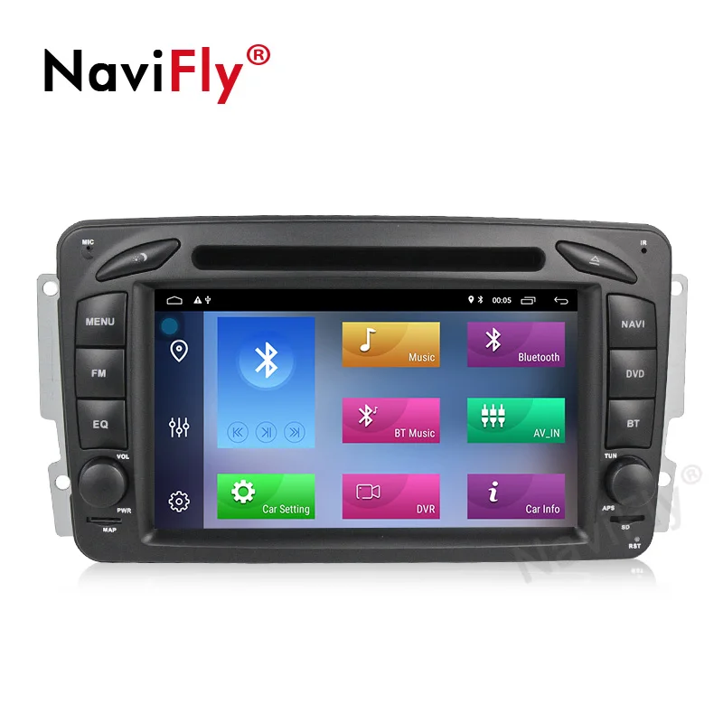 Цена Navifly Android9.1 поддержка RDS TPMS DAB автомобильный DVD font b gps b font плеер для Mercedes Benz W209 W203 W463 Viano W639 Vito с 4G