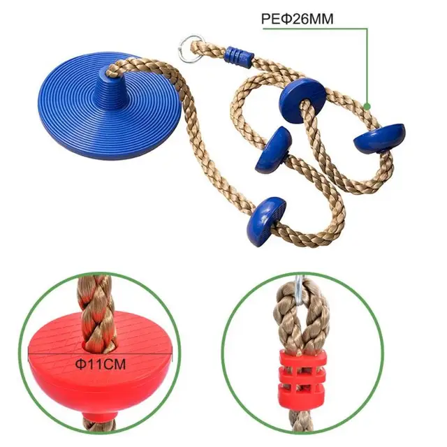 Jungle Gym Kingdom Climbing Rope with Platforms and Disc Swing Seat Fitness Swing Set Outdoor Kids Toy Birthday Gift Garden Sets 6
