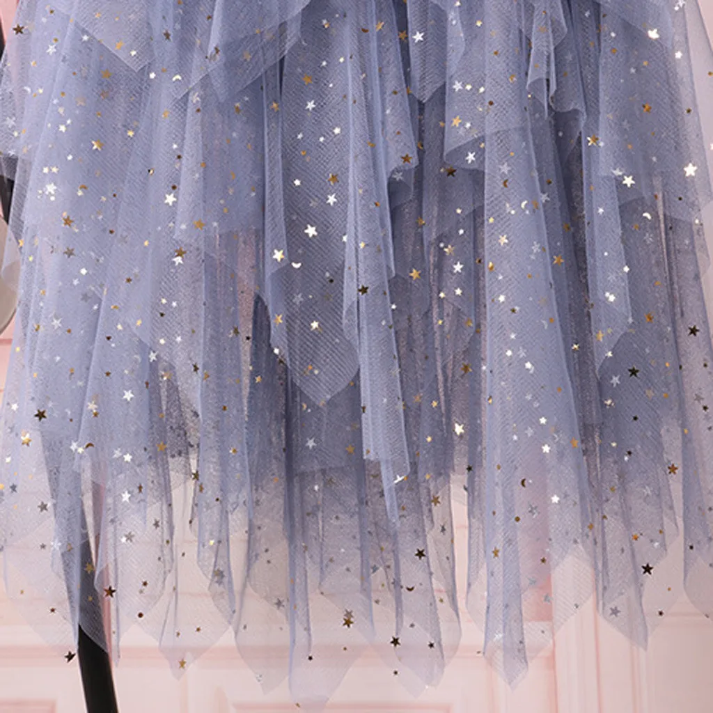 Разноцветные 2019 летние юбки женские плиссированные юбки с высокой талией сверкающие женские тюлевые юбки макси длинные юбки 25